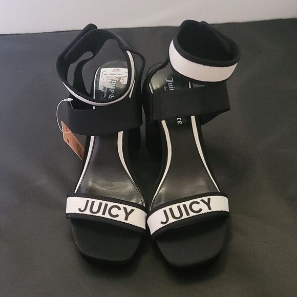 BRAND NEW JUICY COUTURE WOMEN'S GLISTEN PLATFORM STRETCH HEEL SANDALS R3 - Picture 3 of 15